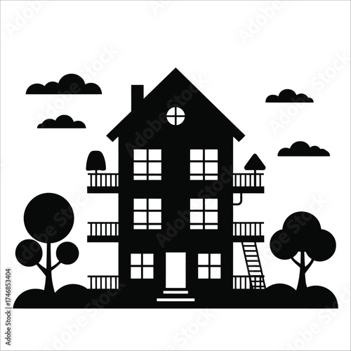 Modern and traditional house silhouette vector collection for architecture and design themes