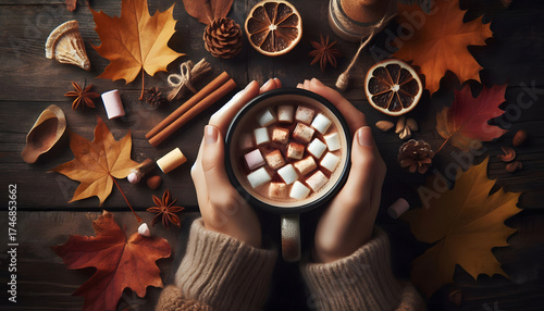 hands holding a cup of cocoa