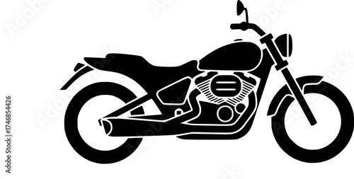 motorcycle glyph flat vector icon
