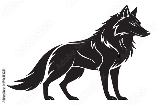 Abstract Geometric Lion Head Illustration in Minimal Style