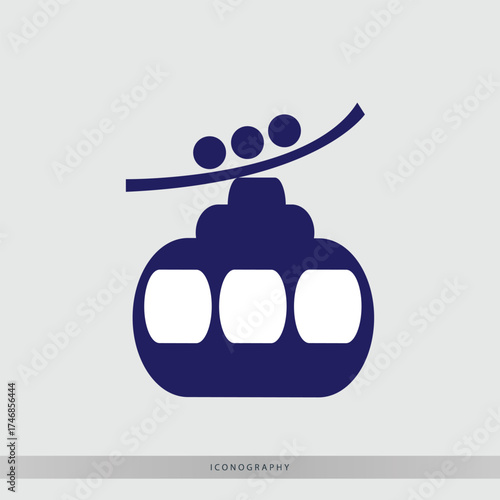 Modern cable car icon symbolizing modern transport and scenic travel experiences for your next project