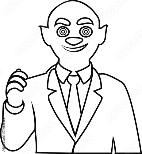 Hypnotized Man Coloring Page