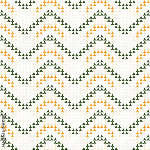 Geometric vector seamless pattern with circles, triangles, and squares for retro fabric, wallpaper, or textile design backdrop