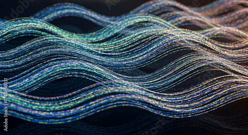 Abstract Wavy Fiber Optic Strands Creative Technology Background Graphic Resource