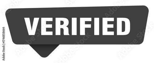 verified black sign isolated on transpatent background. verified sticker