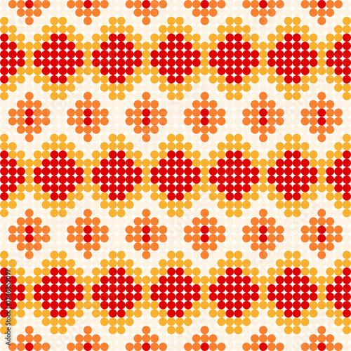 Pink polka dot vector seamless pattern with vintage style dots and circles for fabric design or retro wallpaper