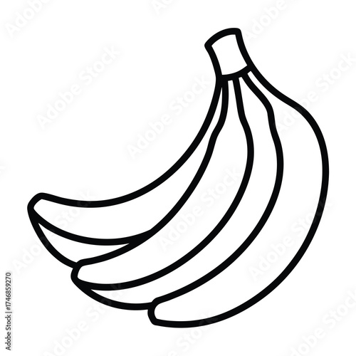 banana bunch vector line art icon