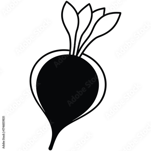 beet bunch vector line art icon
