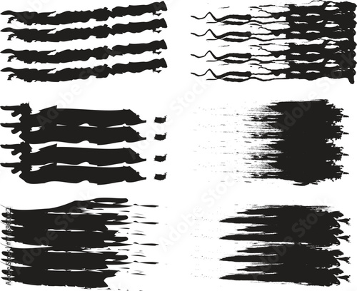 Dry Ink Brushes and Artistic Strokes Vector Pack — Hand Drawn Grunge Lines and Paint Textures