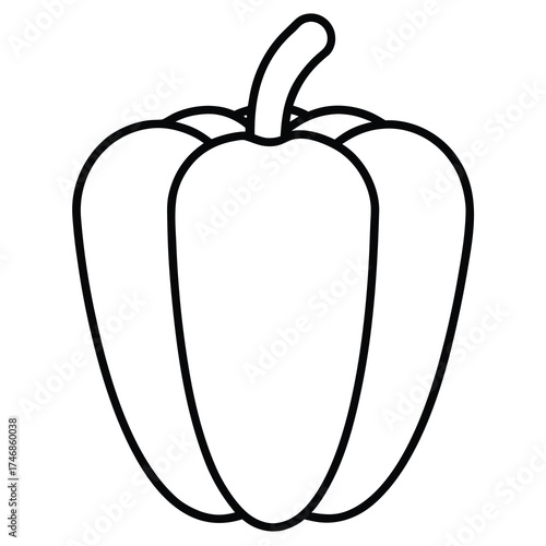 bell pepper vector line art icon