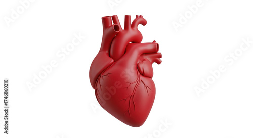 Quadro su tela Isolated anatomical human heart model for cardiology surgery or medical school s