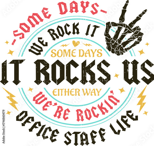 Office Staff Life svg, Some Days It Rocks Us svg, Coworker svg, Rock n Roll svg, Sarcastic svg