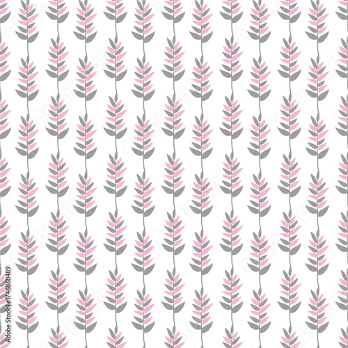 Wallpaper Mural Floral Vertical Pattern With Pink And Gray Leaves For Wallpaper, Fabric, And Home Decor Torontodigital.ca