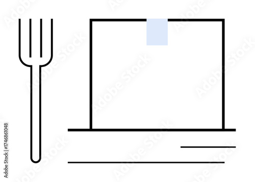 Fork beside folded napkin on a flat surface, symbolizing dining etiquette and preparation. Ideal for food service, minimalism, restaurant branding, meal planning, household, lifestyle, simple flat