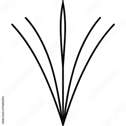 chives vector line art icon