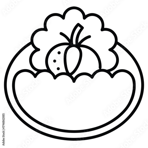 chopped vegetables vector line art icon