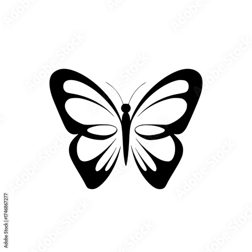 Elegant butterfly icon for design projects, nature-inspired and easy to customize for your brand