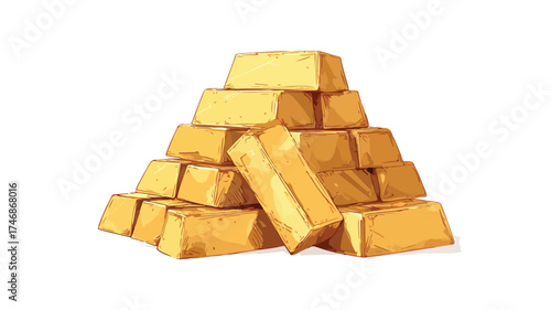 Luxurious Wealth: Pile of Gold Bars Symbolizing Success and Finance