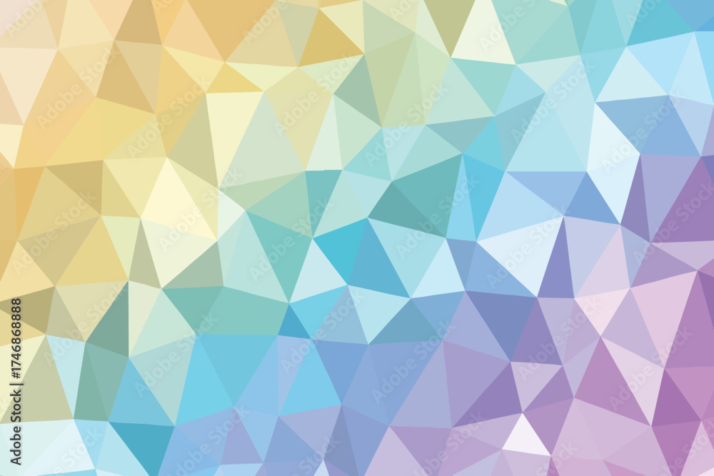 Fototapeta premium Abstract Geometric Landscape of Low Poly Triangles in Pastel Hues A Modern Mosaic of Color and Shape