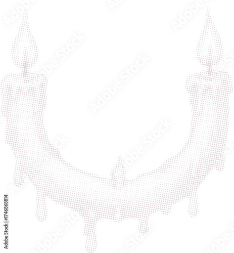 "Burning the Candle at Both Ends" Idiom in a Retro Halftone Style. Abstract Burnout Metaphor Vector Graphic.