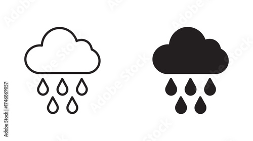 Rainy weather icon , Rain cloud icon vector illustration, 