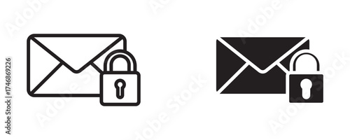 Email security icon, vector illustration .  