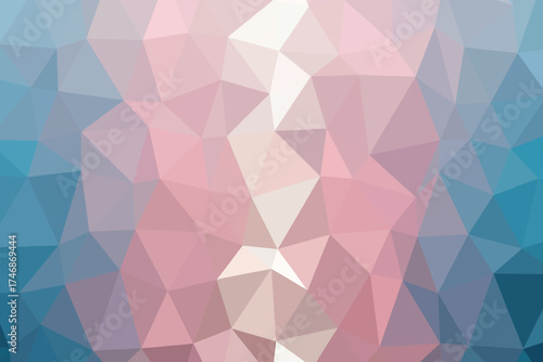 Geometric Abstraction Soft Pastel Palette Low Polygon Art A Symphony of Pink Blue and White Triangular Facets Creates Modern Visual