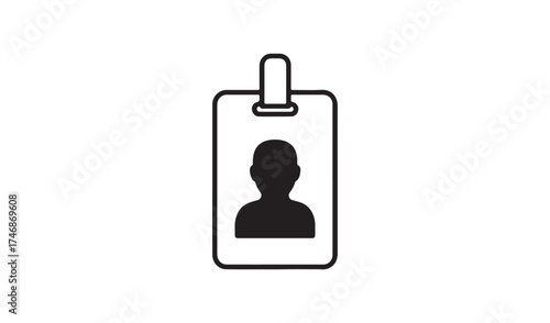 Identification card isolated on white background vector icon