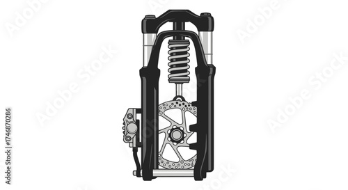 Front Suspension Fork with Disc Brake for Mountain Bike.