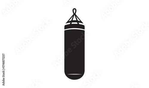 Punching bag isolated on white background for boxing training