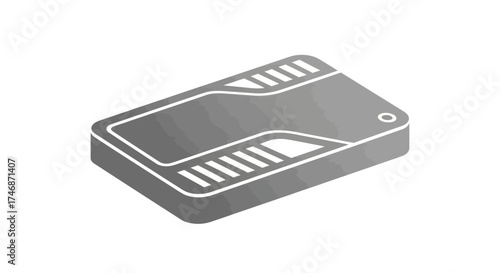 Isometric illustration of a squat toilet with a gray gradient.