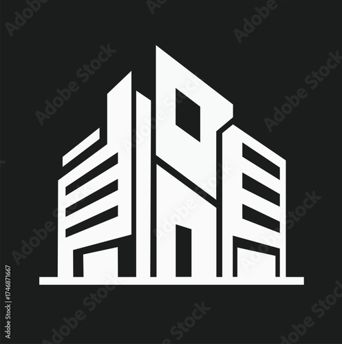 Modern architectural building logo design on for business