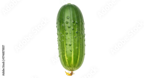 Isolated green pickle cucumber, fresh vegetable, organic food, healthy eating, vegan diet