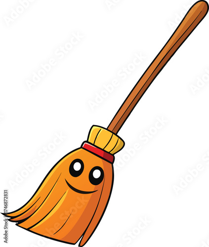 Wooden handle tool vector illustration isolated on white background