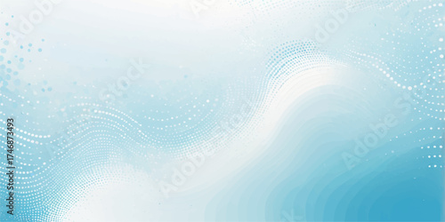 Abstract blue background with fluffy clouds and bright sunlight creates a beautiful, wavy summer sky texture