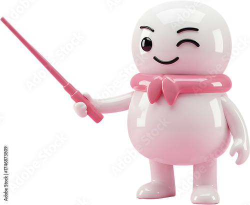 Cute Pill Character Giving Explanation Illustration