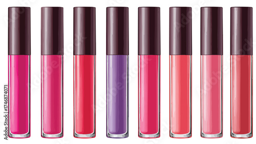 Vibrant Pink and Purple Lip Gloss Tubes for Makeup Cosmetic Products Beau