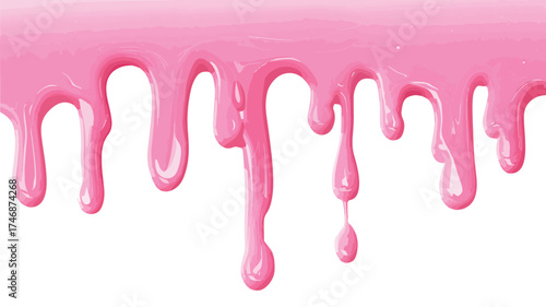 Sensational Pink Liquid Dripping Melted Candy: Sweet Dessert Abstract Background