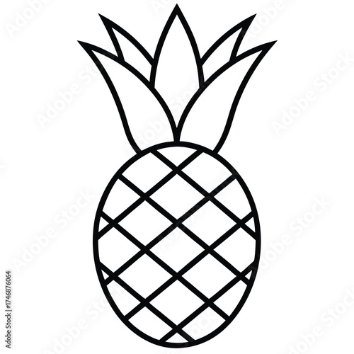 pineapple vector line art icon