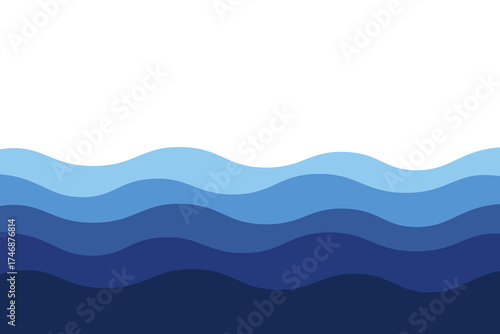 Sea waves layered vector background illustration and sea beach vector illustration. eps10