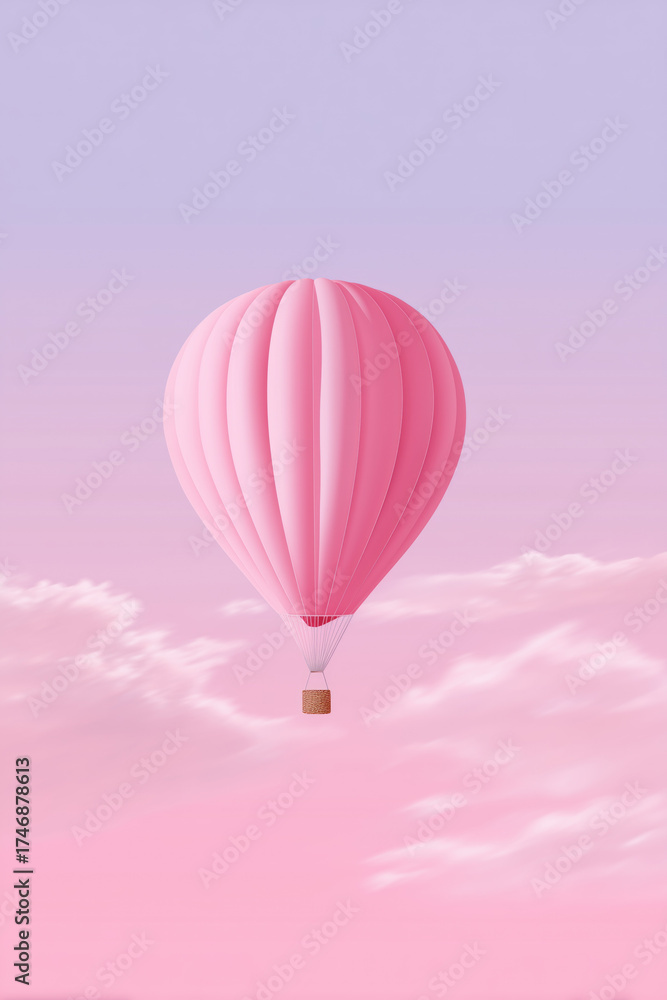 Obraz premium Colorful hot air balloon gliding over vibrant hills