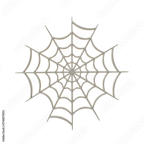 Isolated Spiderweb Against Black Backdrop a Minimalist Creepy Illustration