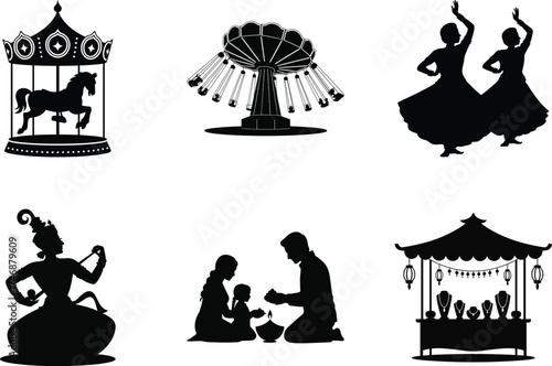 Diwali Carnival and Fair Event Vector Bundle