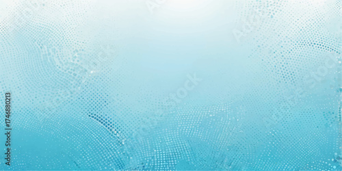 An abstract blue grunge water texture with clean bubbles and a single liquid drop on a glass surface