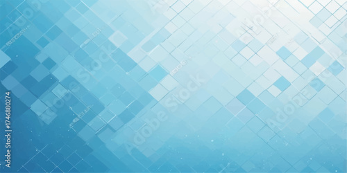 The image features a blue abstract background  with a geometric pattern of triangles and a digital texture of pixels, creating a modern design and technological backdrop