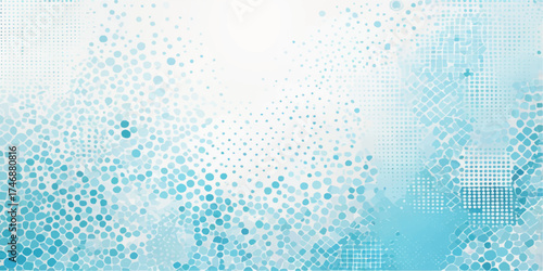 Shiny blue water drops on glass create a winter pattern like snowflakes for a Christmas holiday backdrop