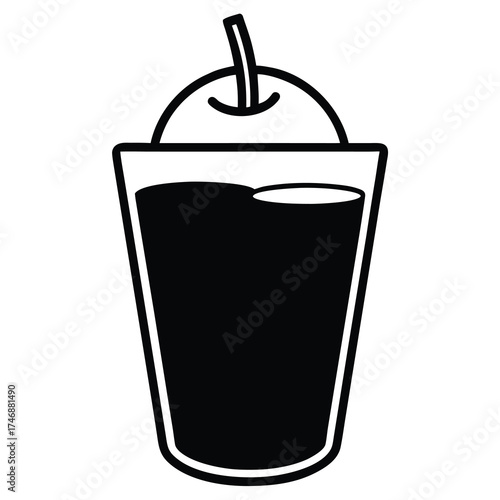 tomato juice vector line art icon