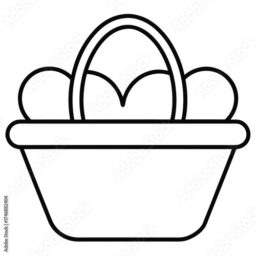 vegetable basket vector line art icon