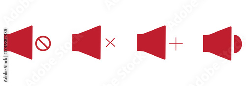 sound on off icons vector in line style . sound volume and mute icon. Volume allow and volume prohibit icon set. Sound and Mute. Volume icon set