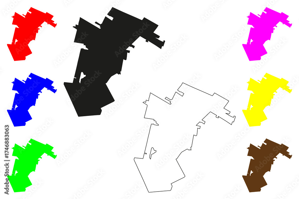 Ojo de Agua city (United Mexican States, Mexico, Mexico State) map vector illustration, scribble sketch Ojo de Agua map